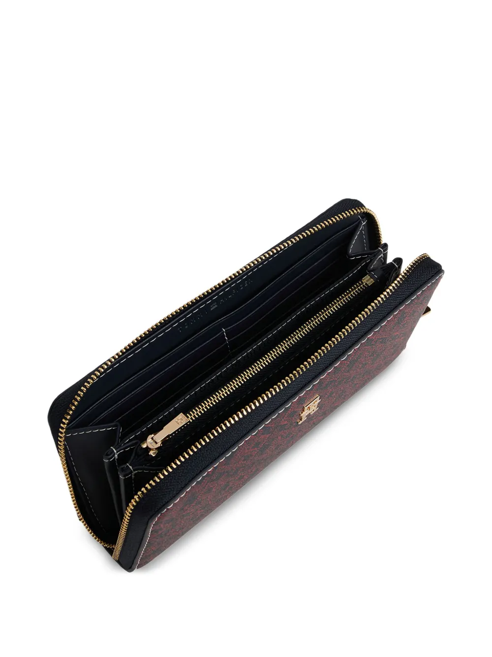 Tommy Hilfiger Portemonnee met monogram-print en rits Rood