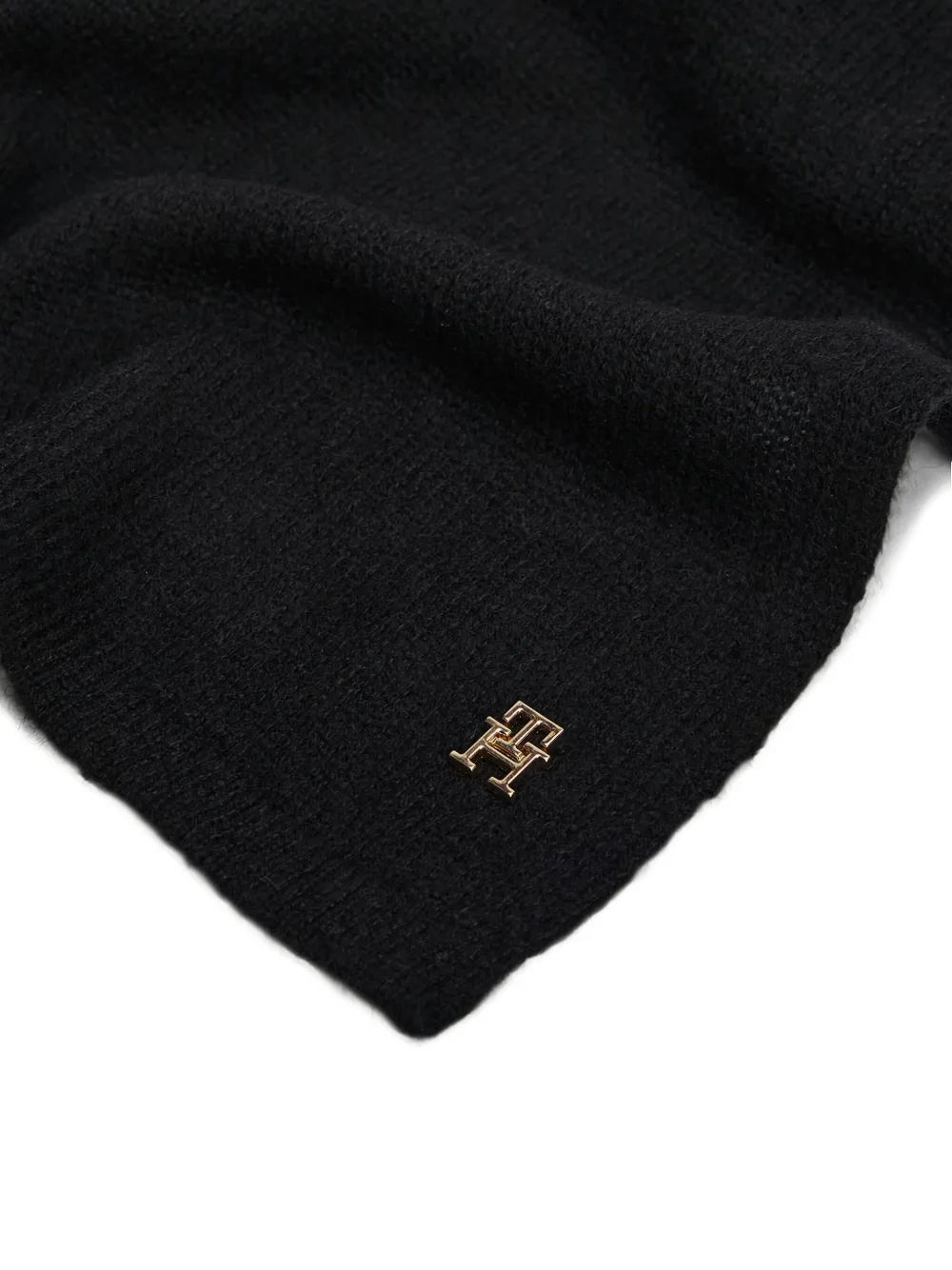 Tommy Hilfiger Logo-plaque Scarf In Black