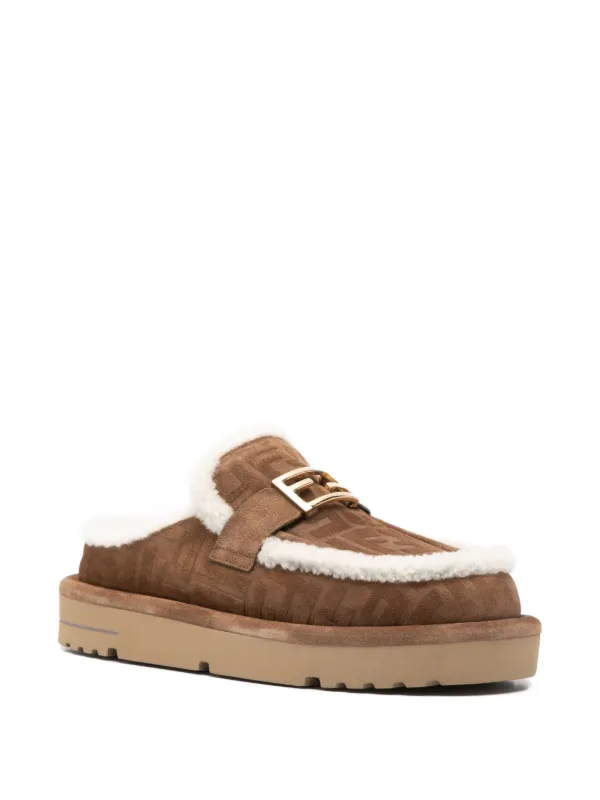 d*7様 FENDI パンプス ファー ヒール FENDI Apres Chic logo-buckle Mules | Brown | FARFETCH