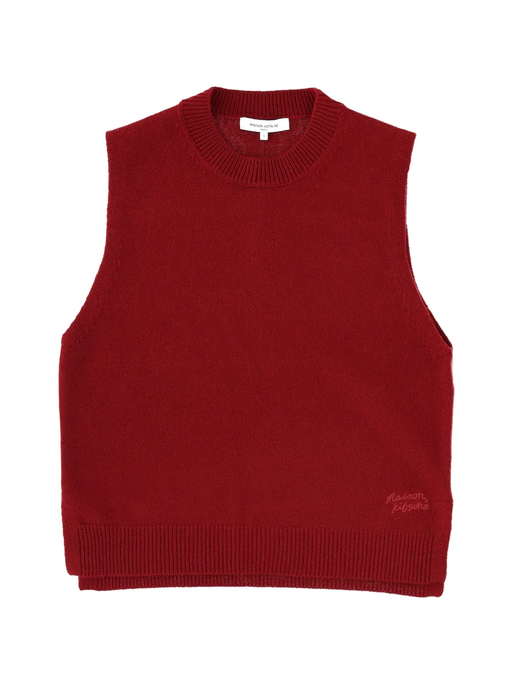 Maison Kitsuné crew-neck knitted vest - Rosso