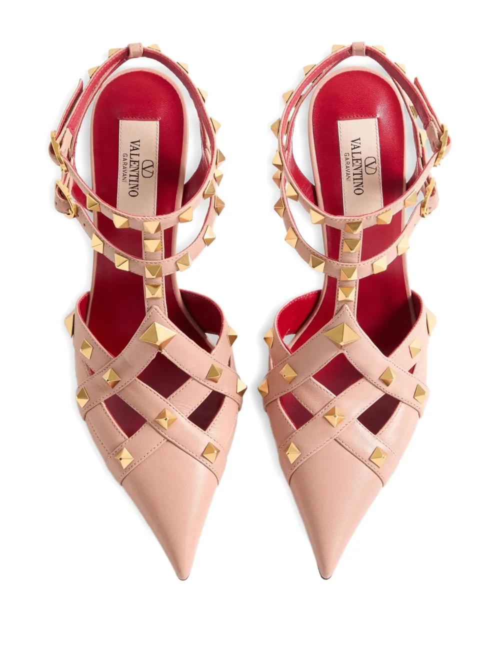 Valentino 100mm Rockstud-embellished Leather Pumps In Pink