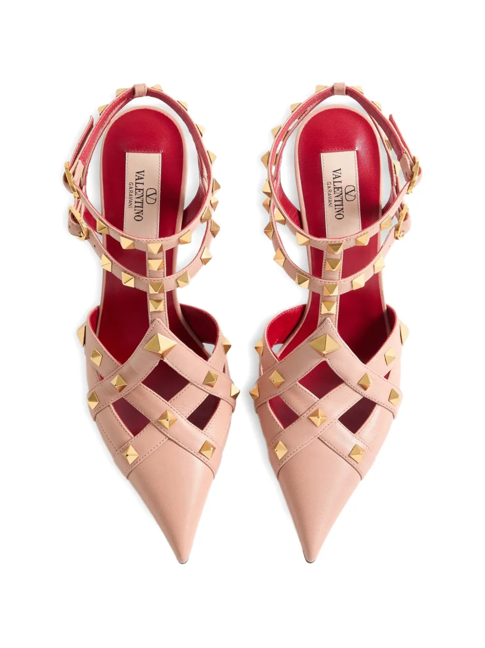 Valentino Garavani Studdy kidskin pumps Roze