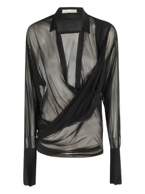 FRANCESCO MURANO draped long-sleeve blouse 