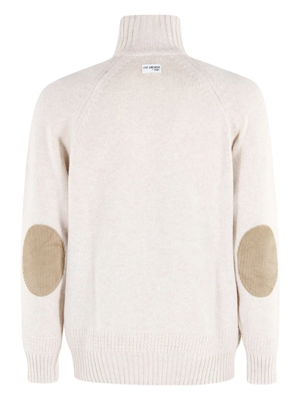 Fay elbow-patches sweater - Beige