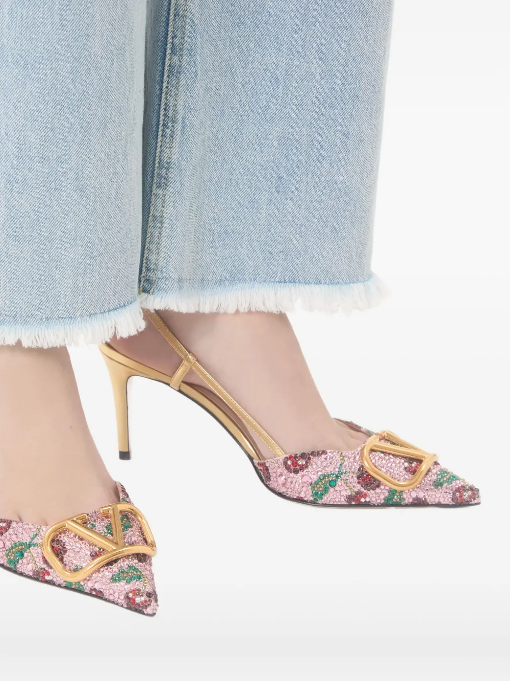 Valentino Garavani VLogo slingback pumps Roze