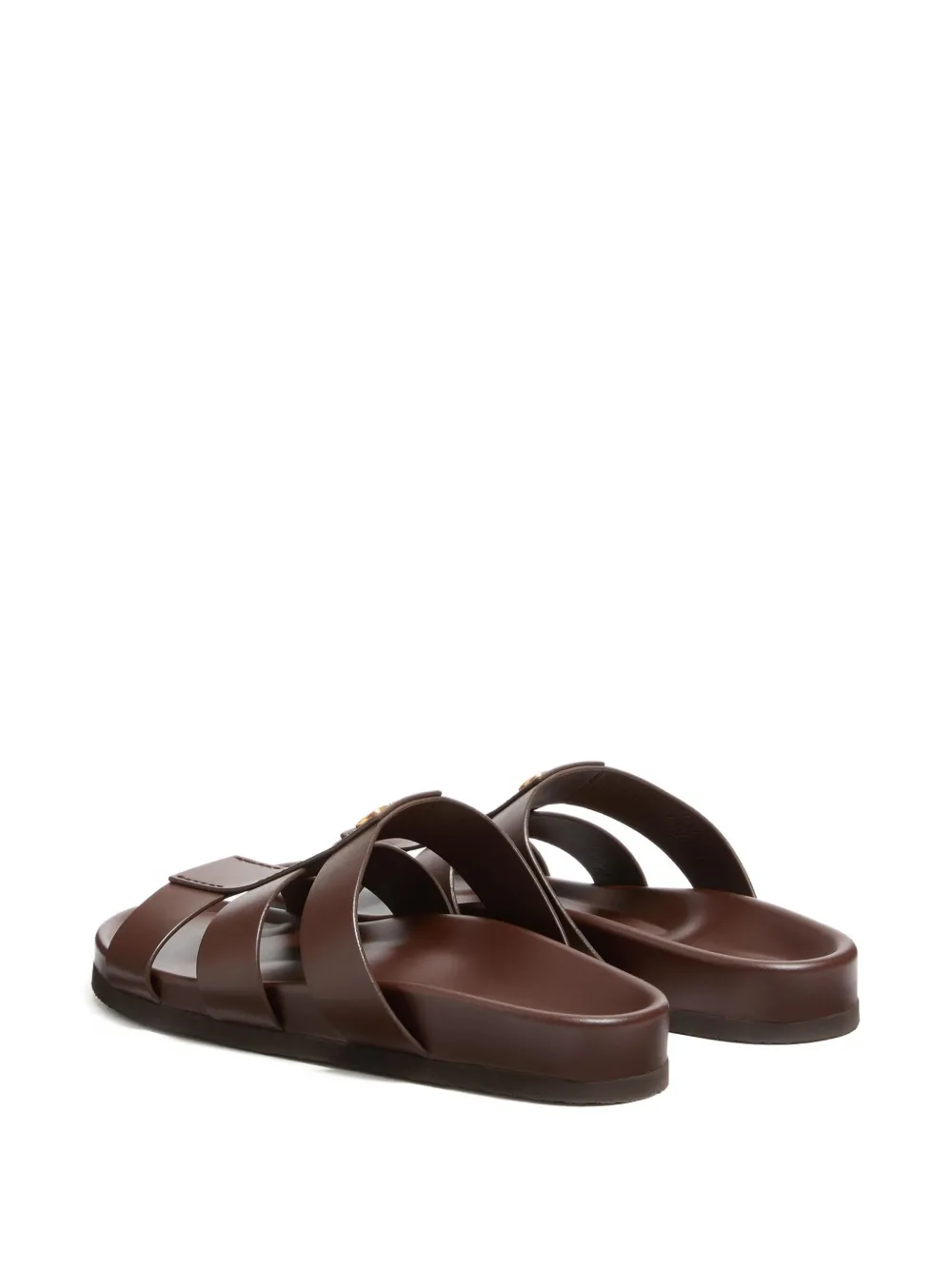 Valentino Garavani Studshield leren sandalen Bruin