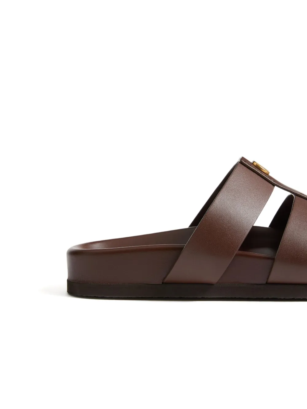 Valentino Garavani Studshield leren sandalen Bruin