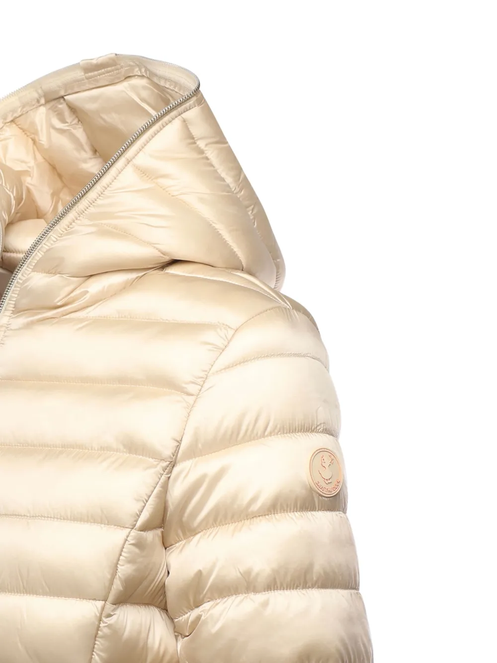 Save The Duck Hooded Zip-up Coat In Neutral