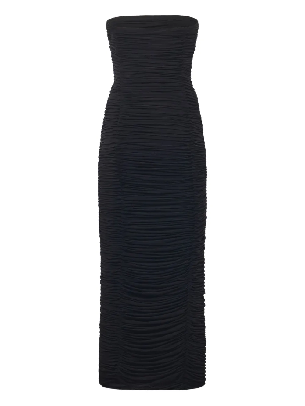 Magda Butrym ruffled strapless dress - Zwart
