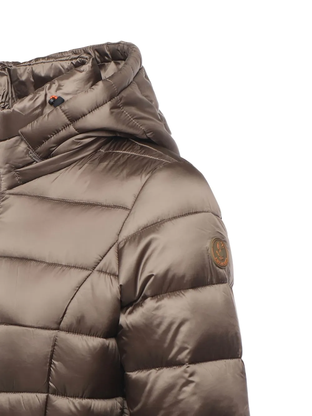 Save The Duck Hooded Zip Coat In Brown
