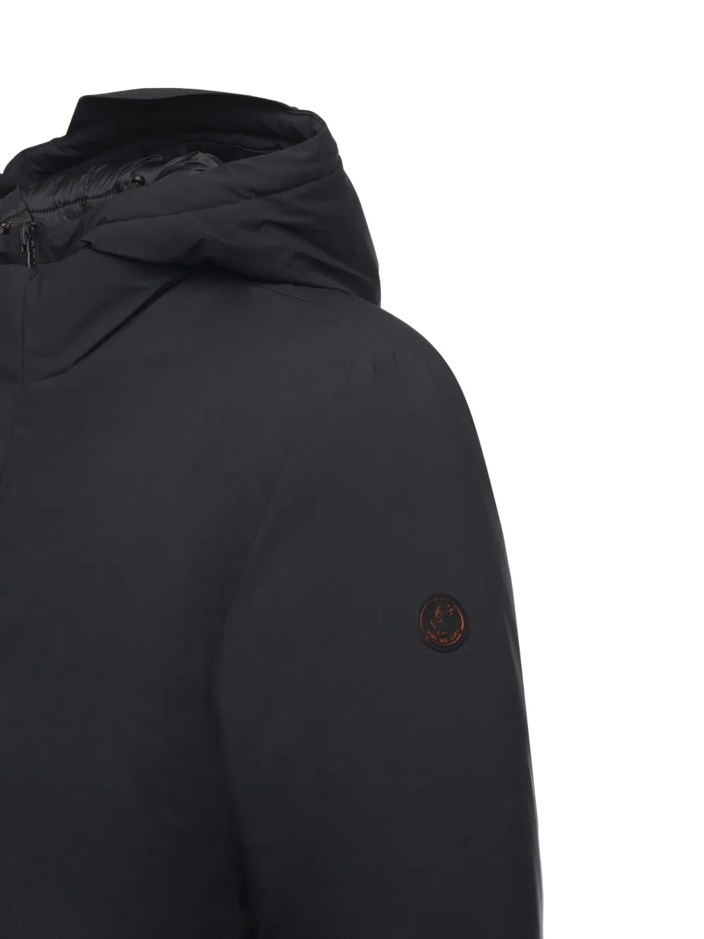 Save The Duck Removable-hoodie Zip-up Coat In Black