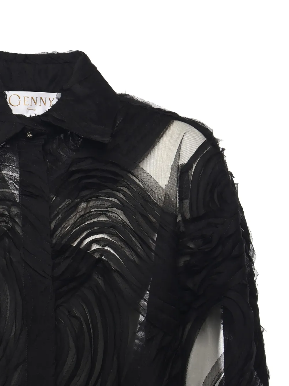 Genny Blouse met patroon Zwart