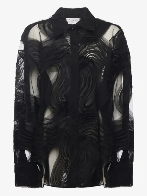Genny wave-motif shirt