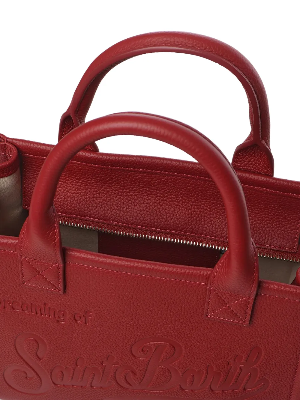 MC2 Saint Barth Vanity leren midi-shopper met reliëf Rood