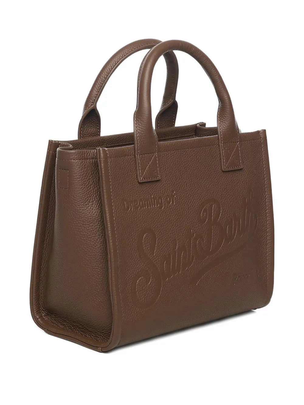 Mc2 Saint Barth Midi Vanity Embossed Top-handle Tote Bag In Brown