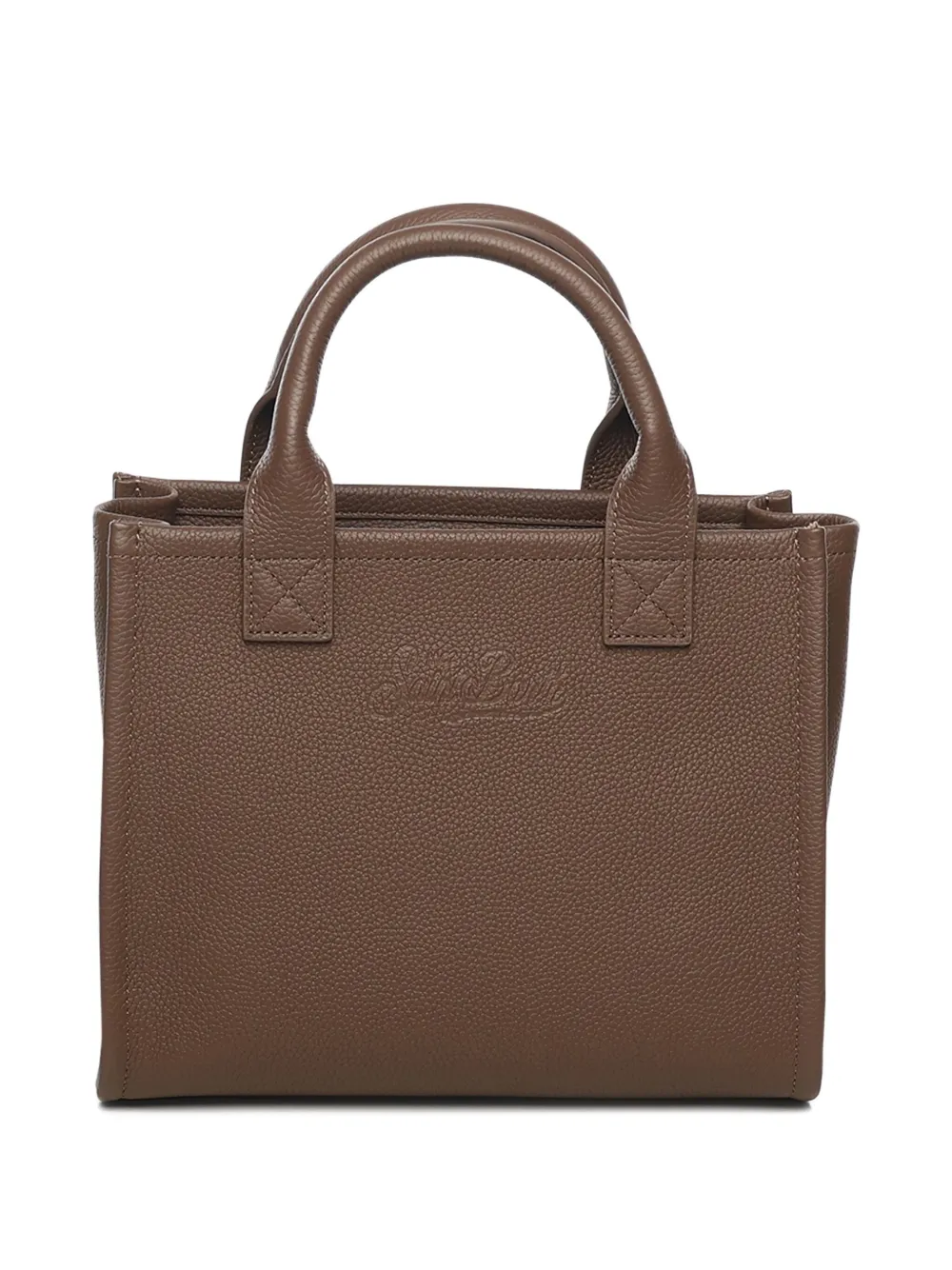 Mc2 Saint Barth Midi Vanity Embossed Top-handle Tote Bag In Brown
