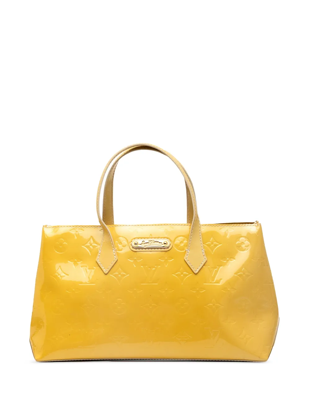 Louis Vuitton Pre-Owned 2012 モノグラム ヴェルニ ウィルシャー PM ハンドバッグ - イエロー Louis Vuitton Pre-Owned 2012 モノグラム ヴェルニ ウィルシャー PM ハンドバッグ - イエロー