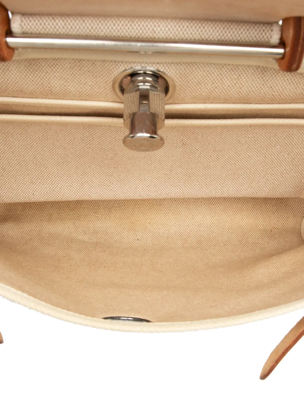 Pre-owned Hermes 2002 Toile Herbag Zip 31 Satchel In Brown