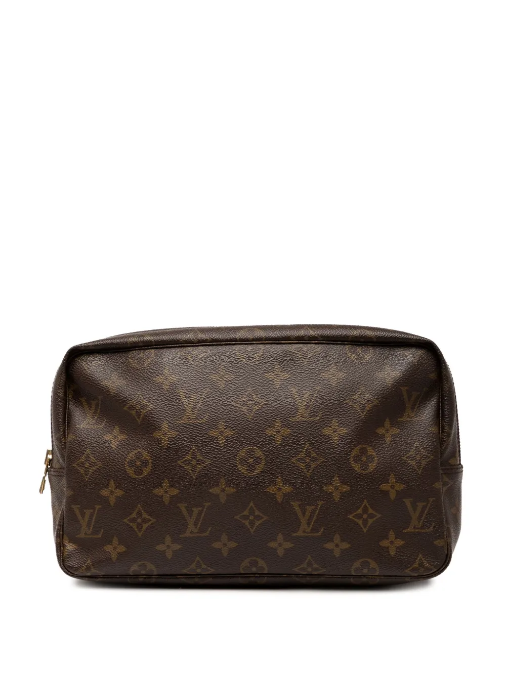 Pre-owned Louis Vuitton 1991 Monogram Trousse Toilette 28 Clutch Bag In Brown