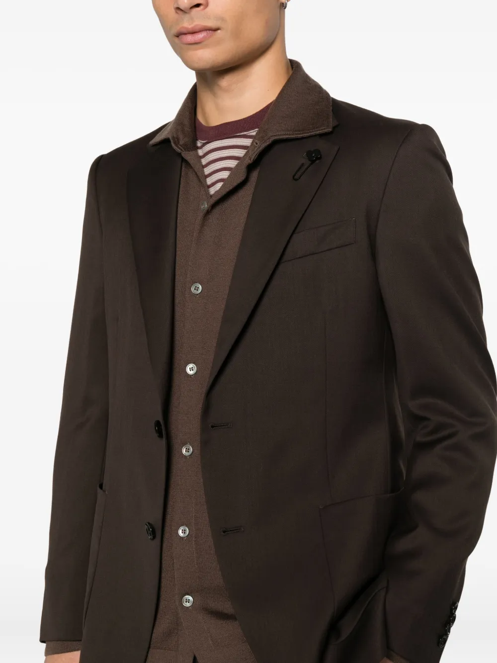 Lardini Blazer met knoopsluiting Bruin