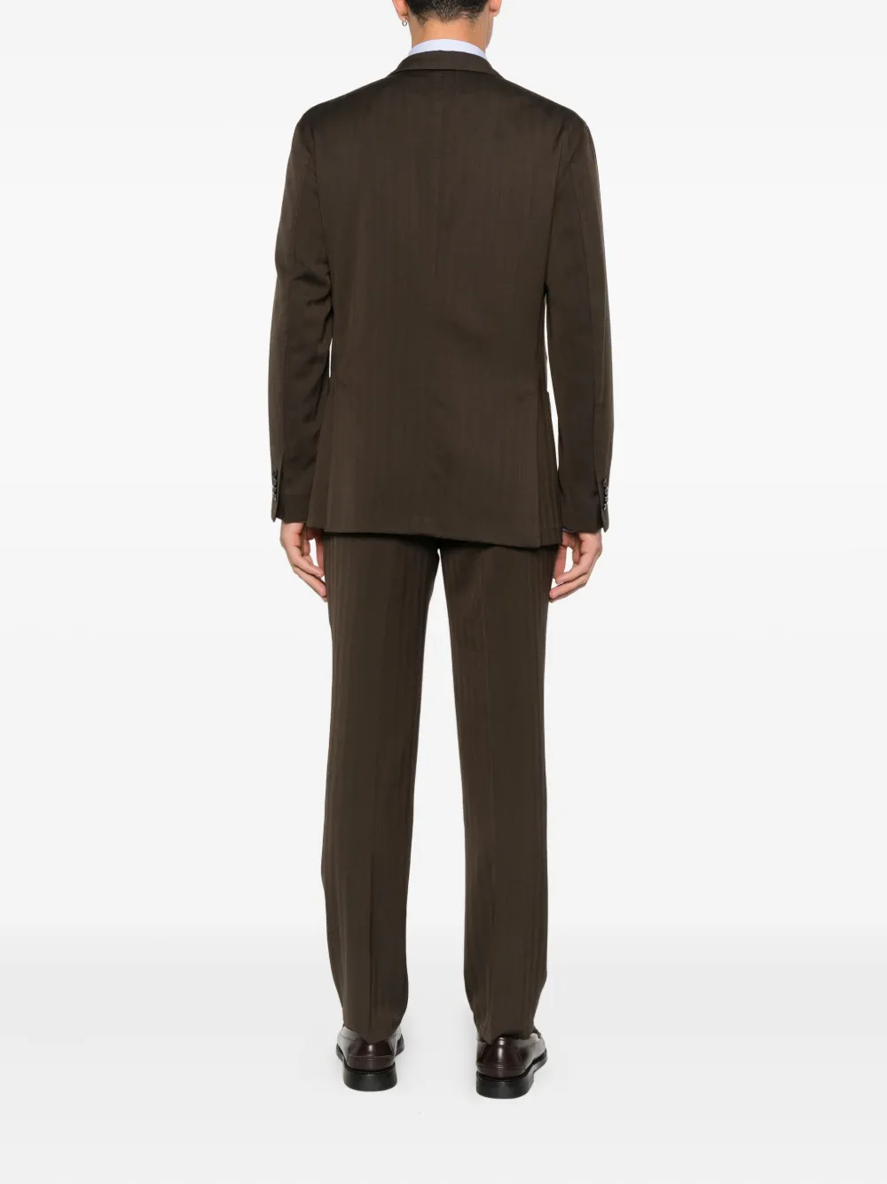 Boglioli Pak met enkele rij knopen Bruin