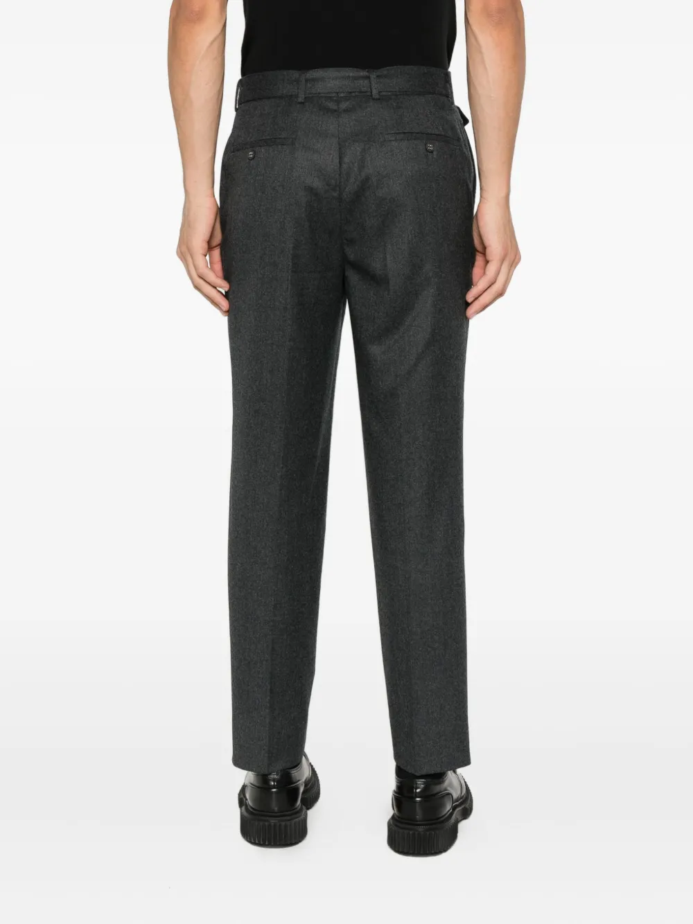 Officine Generale Belted Trousers In Gray