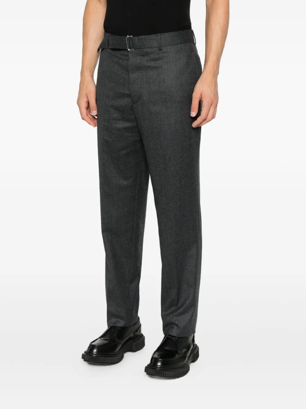 Officine Generale Belted Trousers In Gray