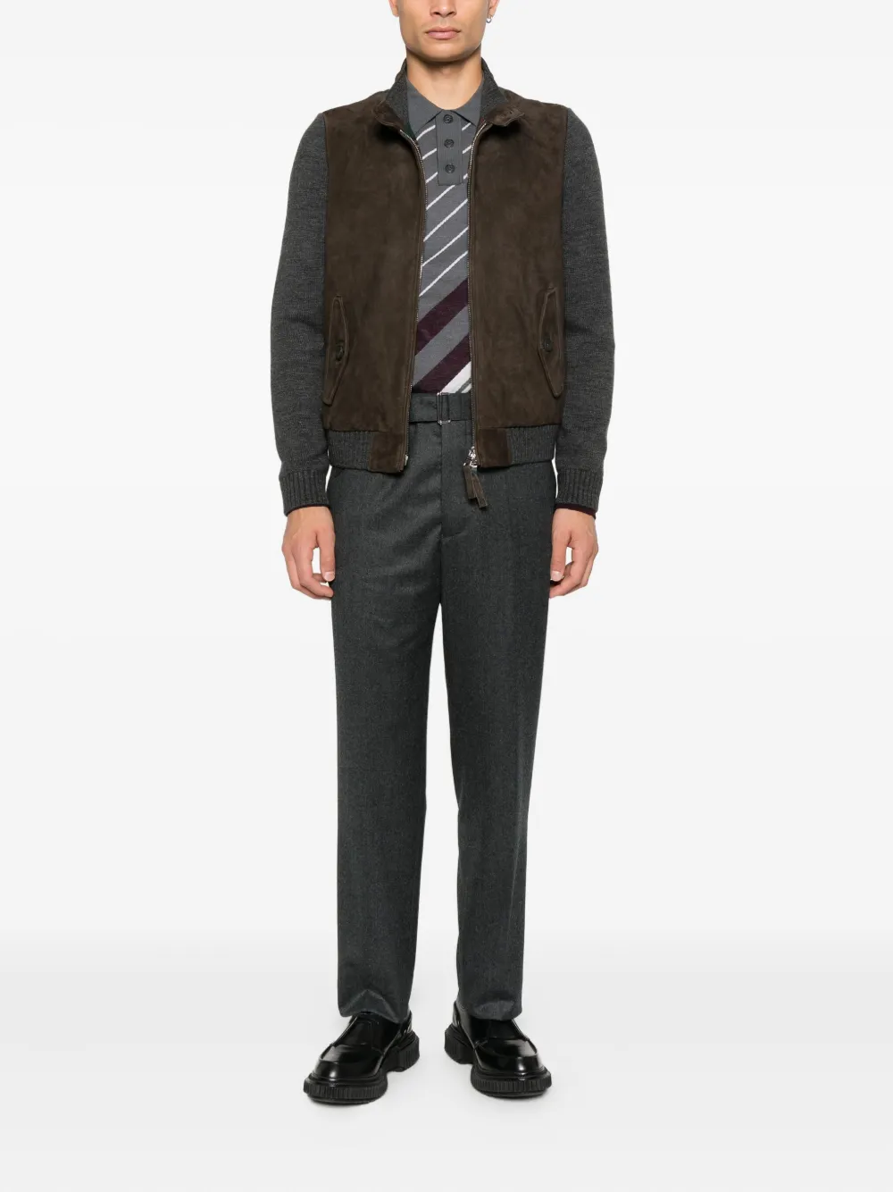 Officine Generale belted trousers - Grijs