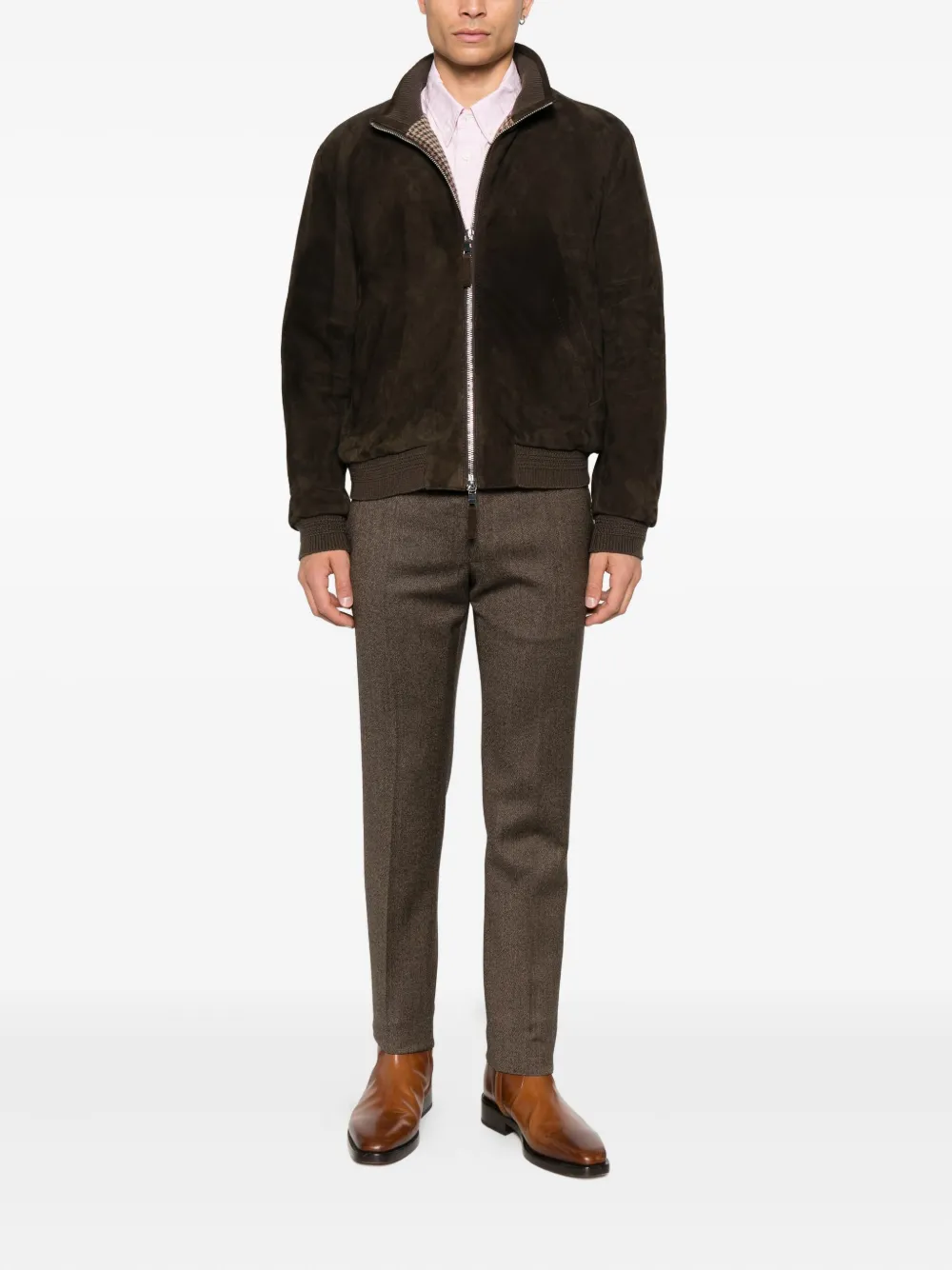 Incotex stretch-wool trousers - Bruin