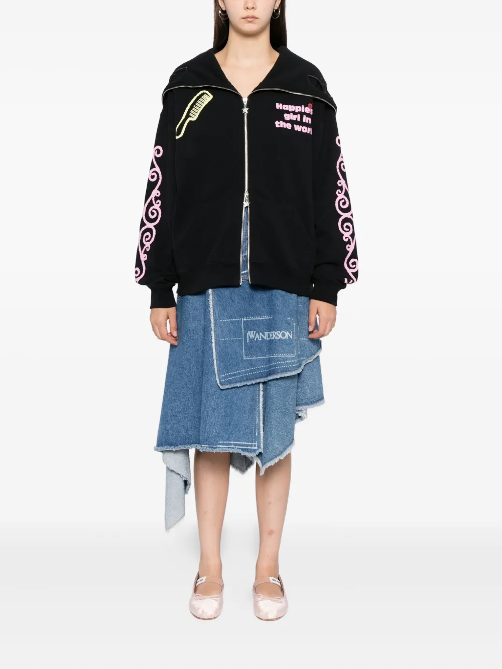 Ashley Williams Hoodie met slogan-print - Zwart