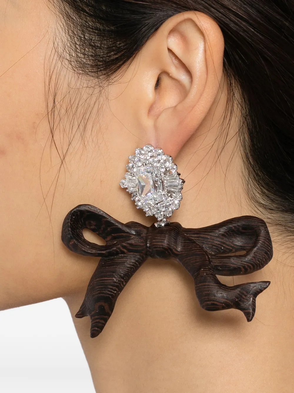 YVMIN Oorbellen verfraaid met lint - Zilver