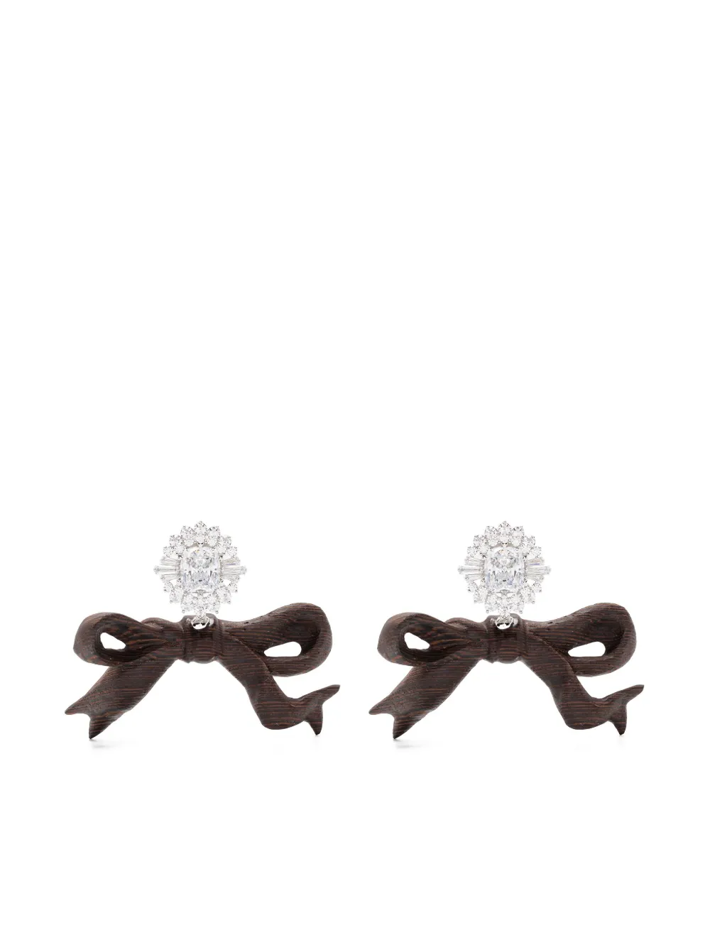 Yvmin Ribbon-embellished Earrings In Brown