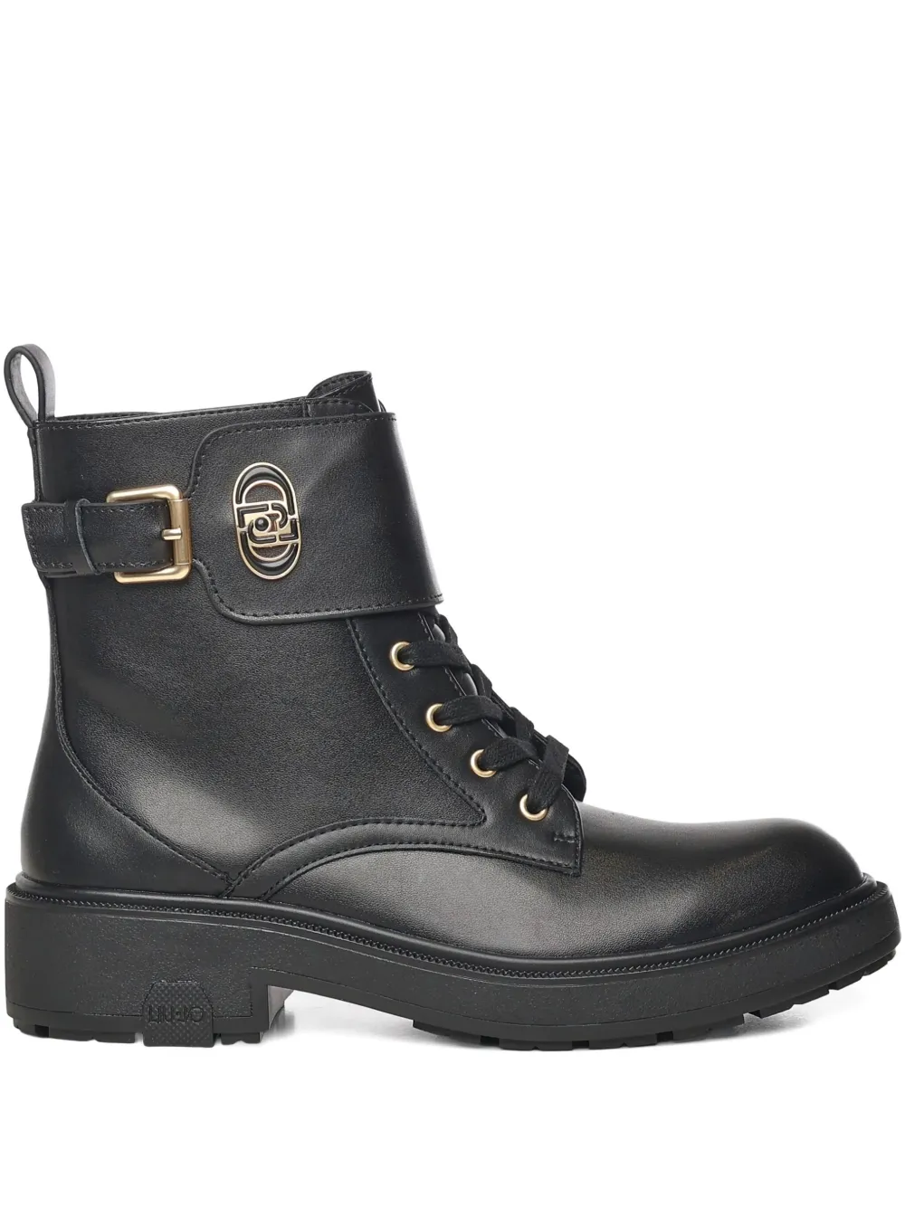 LIU JO buckle logo plaque boots - ブラック LIU JO buckle logo plaque boots - ブラック