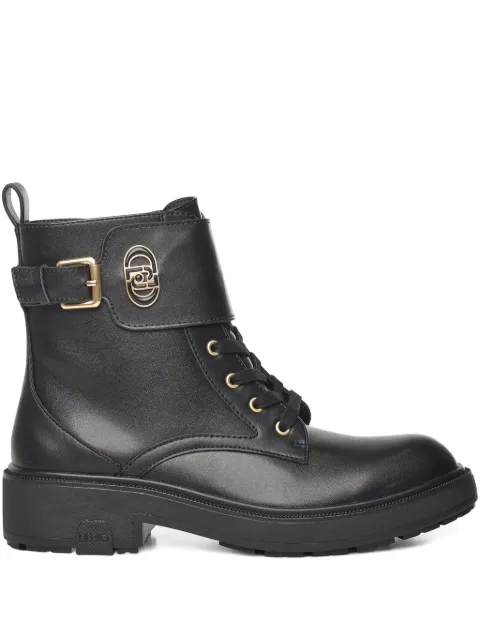 LIU JO buckle logo plaque boots