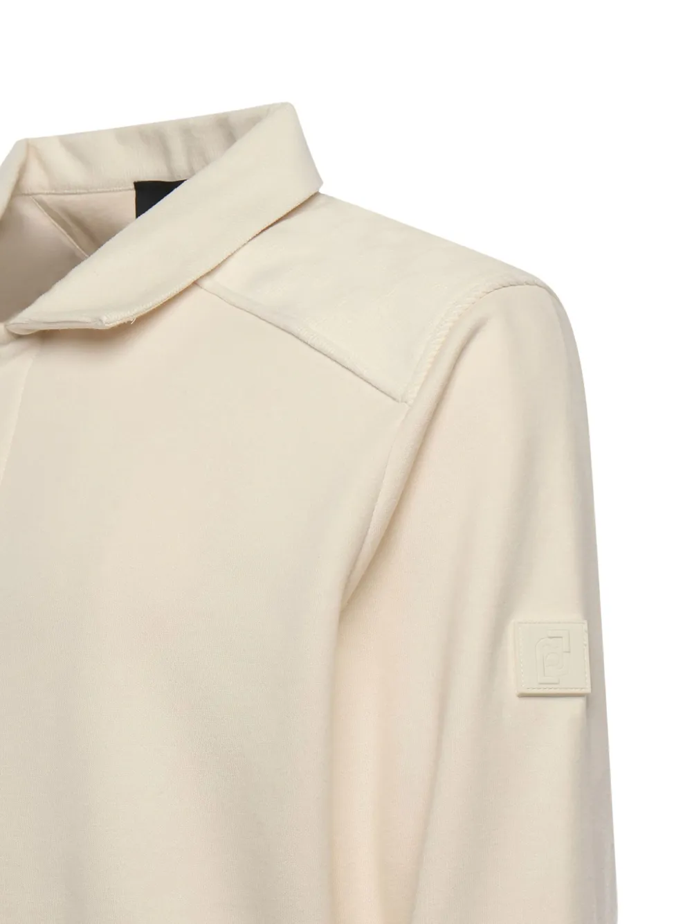 Liu •jo Collared Buttoned Sweatshirt In Neutral