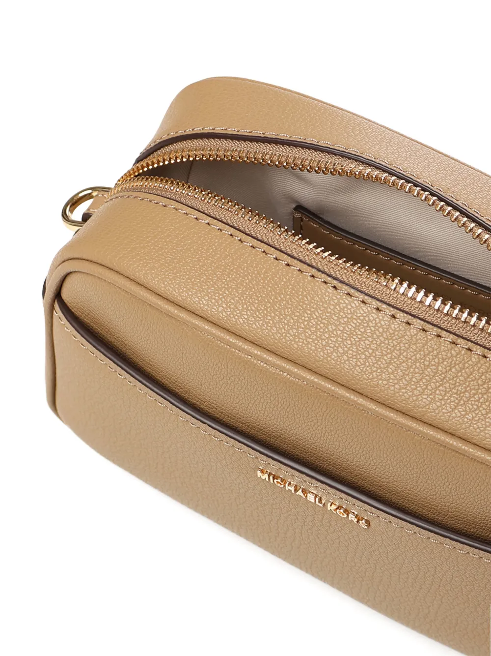 Michael Michael Kors Small Jet Set Camera Leather Cross Body Bag In Neutral