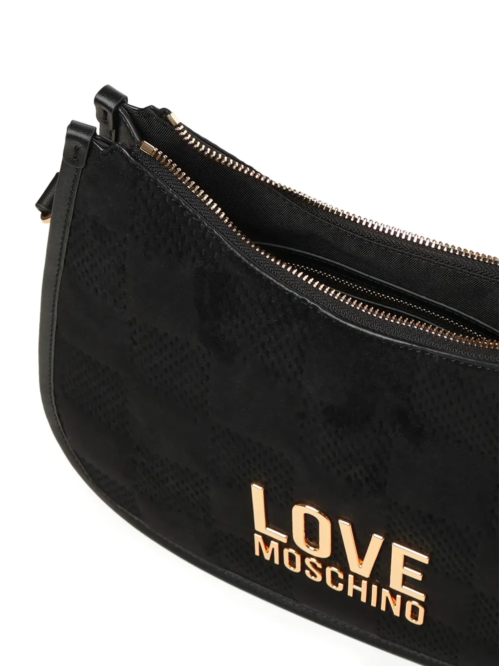 Love Moschino Schoudertas met logoplakkaat Zwart