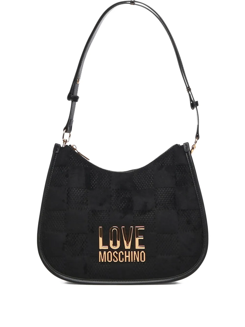 Love Moschino Schoudertas met logoplakkaat Zwart