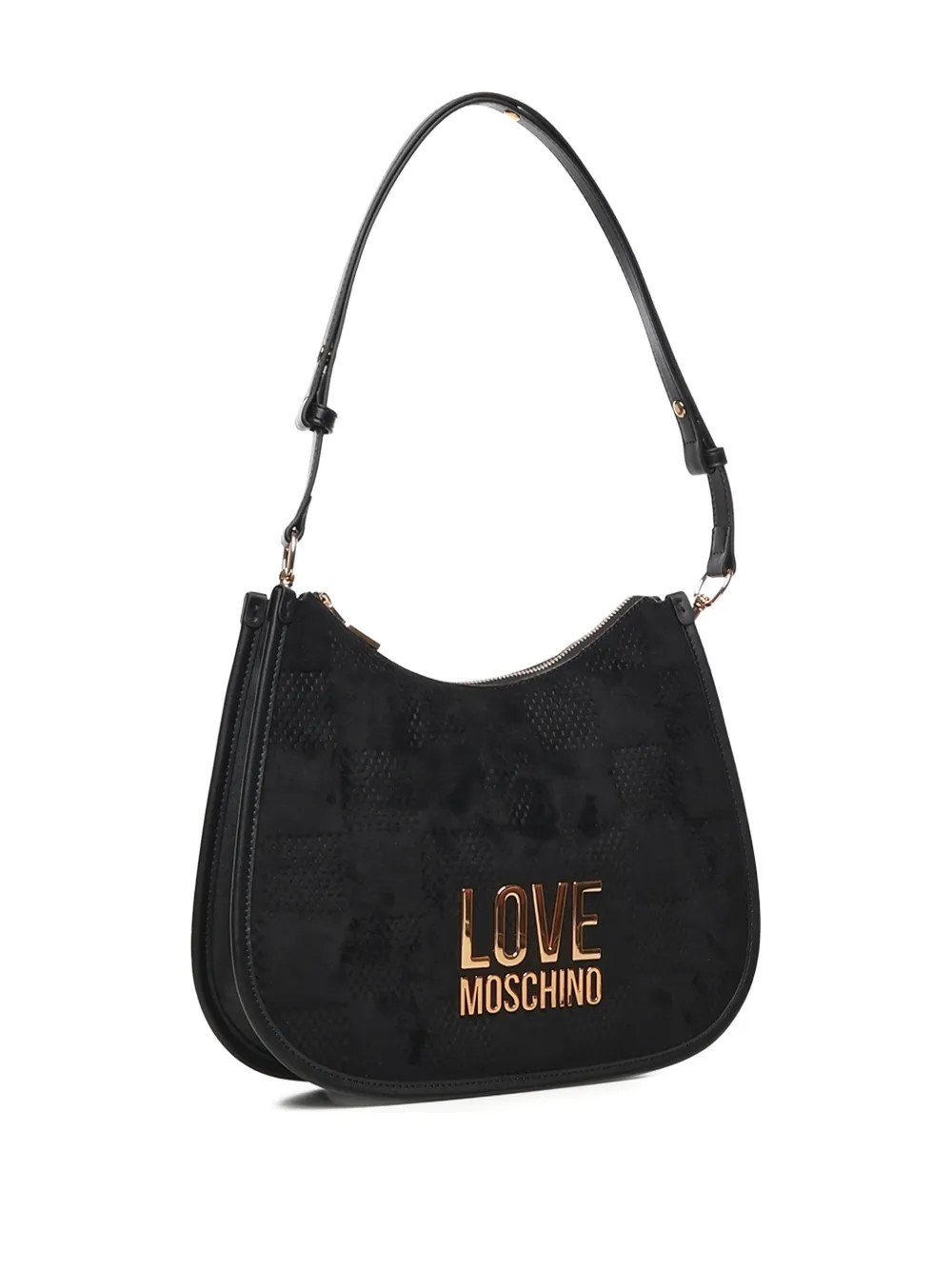 Love Moschino Schoudertas met logoplakkaat Zwart