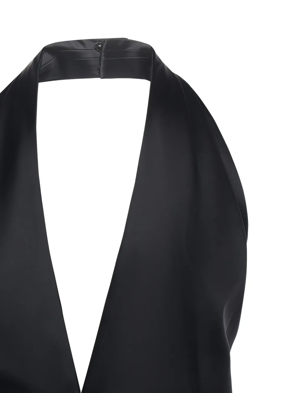 Genny Top met halternek en klepzak Zwart