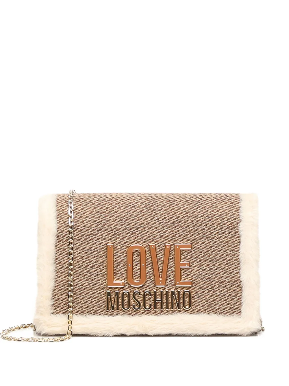 Love Moschino logo-plaque shoulder bag - Toni neutri