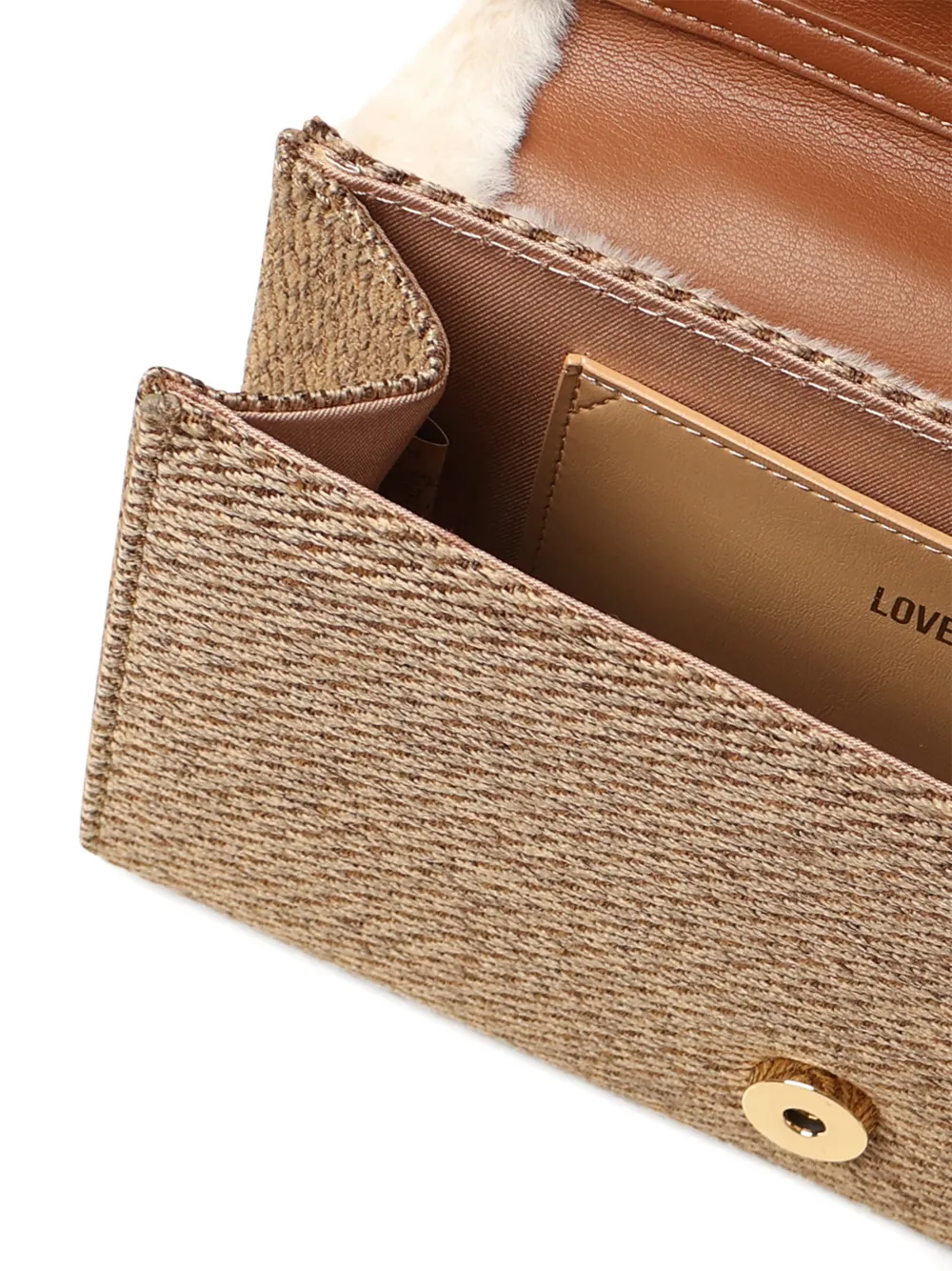 Love Moschino Schoudertas met logoplakkaat Beige