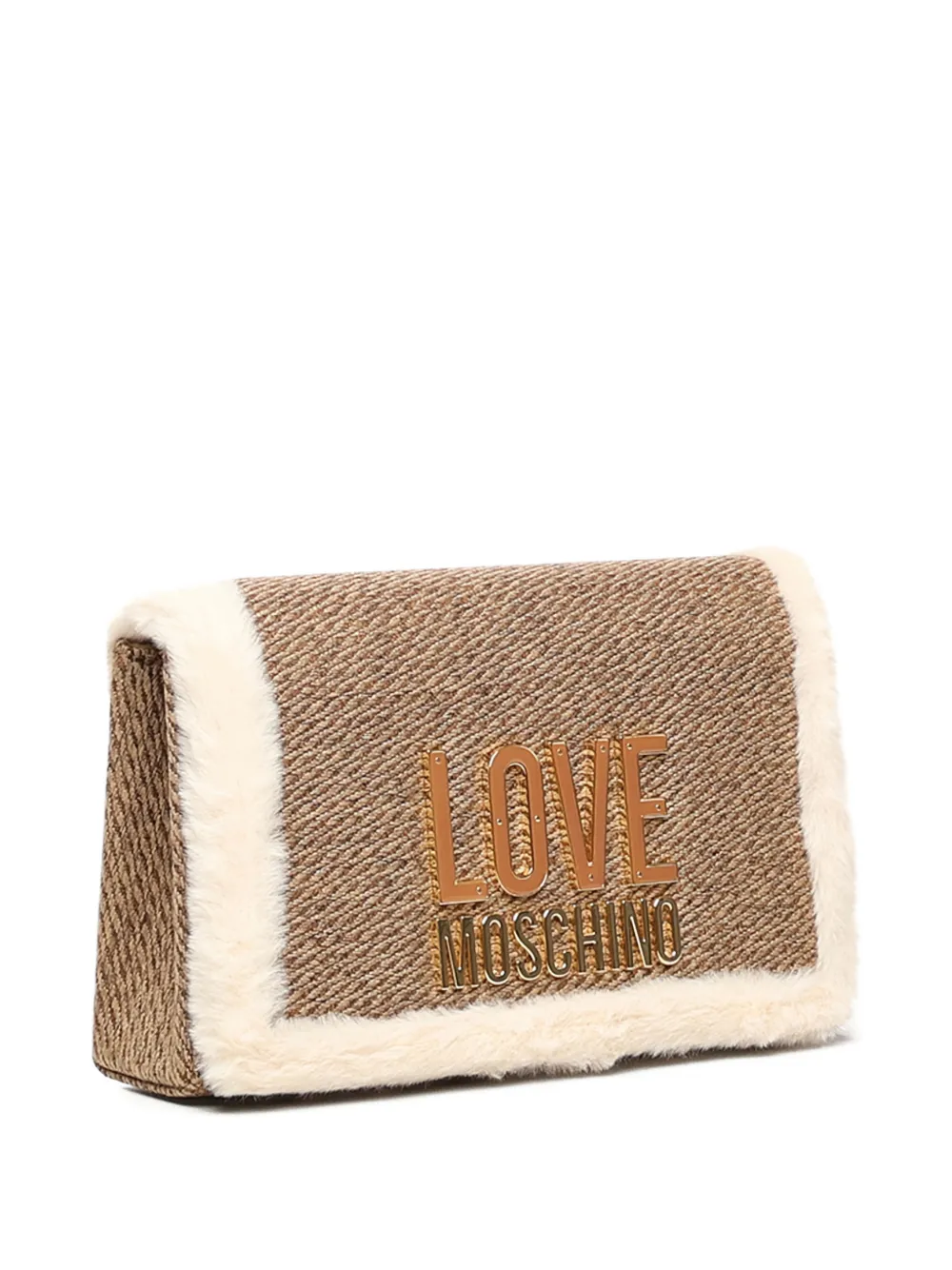 Love Moschino logo-plaque shoulder bag - Beige