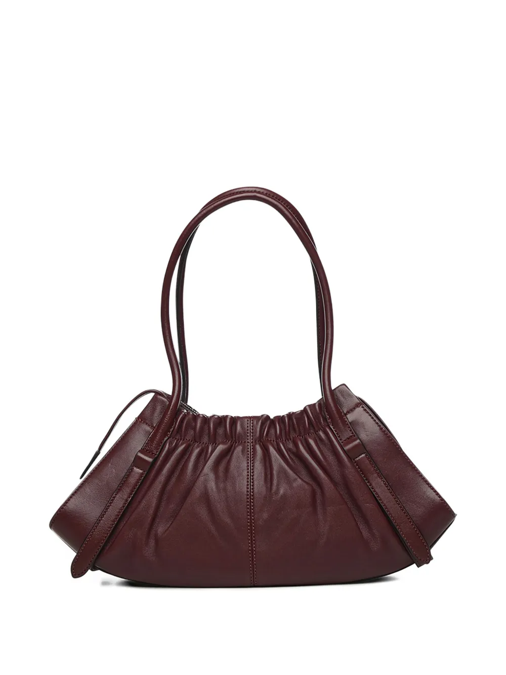 Marc Jacobs The Cristina Ruched Leather Shoulder Bag In Burgundy