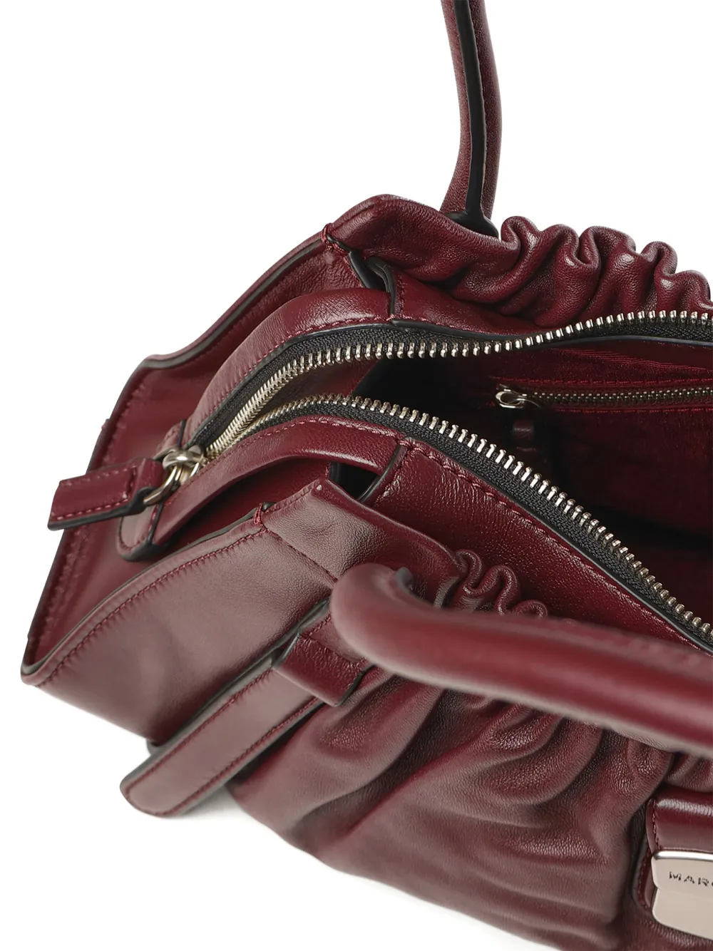Marc Jacobs The Cristina Ruched Leather Shoulder Bag In Burgundy