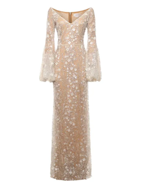 Genny flower-embellishment maxi dress