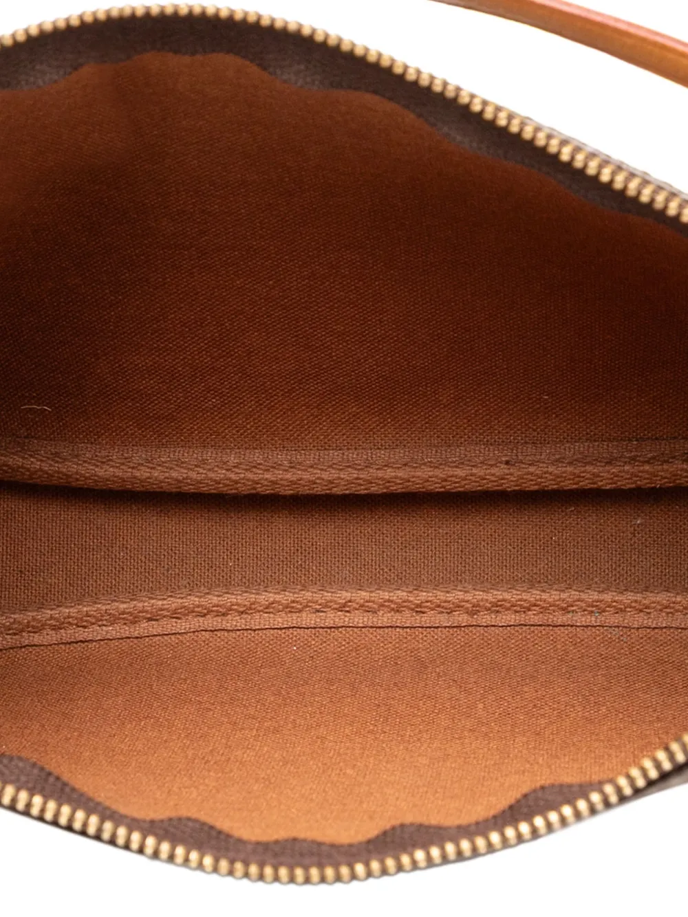 Pre-owned Louis Vuitton 2002 Monogram Pochette Accessoires Shoulder Bag In Brown