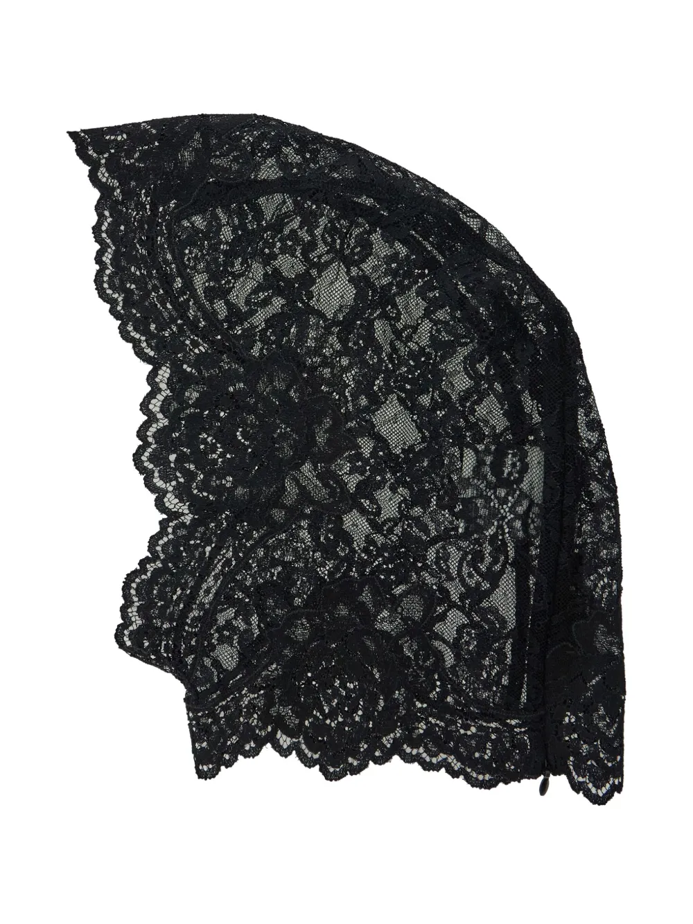 Valentino Garavani logo-detail floral-lace hood - Zwart