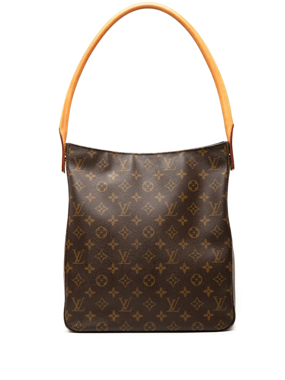 Pre-owned Louis Vuitton 2001 Monogram Looping Gm Shoulder Bag In Brown