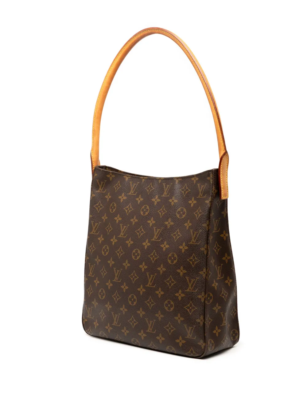 Pre-owned Louis Vuitton 2001 Monogram Looping Gm Shoulder Bag In Brown